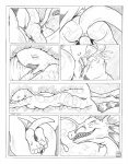 anthro anthro_on_feral anus base_four_layout bestiality blockage_(layout) blush bodily_fluids comic cum dragon duo exploring_the_depths eyes_closed female female/female female_pred female_prey feral fish four_frame_grid four_row_layout fully/fully_submerged fully_submerged genital_fluids genitals greyscale horizontal_blockage internal interspecies larger_female marine monochrome mutual_penetration mythological_creature mythological_scalie mythology orgasm penetration pussy sashi_(syrinoth) scalie seven_frame_image sex sex_in_water shark size_difference smaller_female syrinoth tail tail_fetish tail_play tail_sex traditional_media_(artwork) unbirthing underwater underwater_sex vaginal vaginal_foot_gulp vaginal_penetration vore water willing_prey