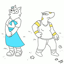 anthro asian_clothing blue_bottomwear blue_clothing blue_flower blue_ribbon blue_skirt blush blush_lines bottomwear breasts clothing duo east_asian_clothing female flower flower_in_ear japanese_clothing japanese_school_uniform non-mammal_breasts plant school_uniform seashell serafuku shell shirt skirt small_breasts stripes tank_top topwear uniform yellow_stripes blurrygreyarts foreach coral_mundy sunny_(foreach) ambient_sealife ambient_starfish canid canine canis domestic_dog lizard mammal monitor_lizard nordic_sled_dog reptile samoyed scalie spitz 1:1 2024 animated signature spot_color trans_(lore) trans_woman_(lore)