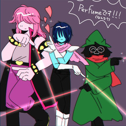 anthro clothed clothing eyewear female fur glasses group hair hat headgear headwear male scarf simple_background trio yzmmde_(artist) deltarune undertale_(series) kris_dreemurr ralsei susie_(deltarune) bovid caprine darkner goat human mammal reptile scalie 1:1 2019 digital_media_(artwork)