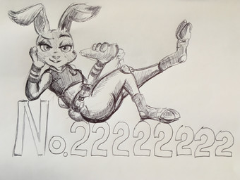anthro buckteeth clothed clothing eating female footwear fur police police_uniform solo teeth text uniform pikapika212 disney zootopia judy_hopps lagomorph leporid mammal rabbit 2019 absurd_res english_text hi_res traditional_media_(artwork)