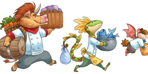 anthro apron bag barefoot basket bottomwear carrot clothing container feet flying food green_body group holding_basket holding_cheese holding_container holding_fish holding_mushroom holding_object hooves horn kerchief male membrane_(anatomy) membranous_wings neckerchief neckwear pants plant red_kerchief red_neckerchief side_view simple_background size_difference smile tusks vegetable walking whiskers white_background wings yellow_apron yellow_clothing sandara critter_kitchen mammal reptile rodent scalie suid suine sus_(pig) wild_boar 2025 hi_res official_art