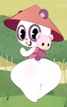 anthro baby big_butt black_eyes butt clothed clothing duo female grass hat headgear headwear heart_nose heart_symbol huge_butt object_in_mouth outside pacifier pacifier_in_mouth partially_clothed plant smile tail teeth thick_thighs white_body young mu_(artist) happy_tree_friends panda_baby_(htf) panda_mom_(htf) bear giant_panda mammal absurd_res hi_res adult_(lore)