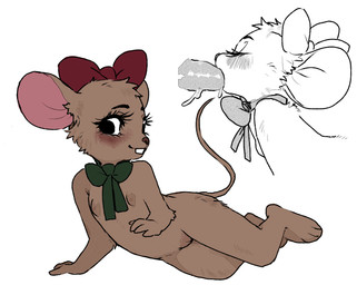 4_fingers anthro anthro_penetrated arched_back areola big_bow big_ears biped black_eyes blush bodily_fluids breasts brown_areola brown_body brown_face brown_fingers brown_fur brown_hands brown_legs brown_nipples brown_nose brown_paws brown_tuft brown_vulva buckteeth cheek_tuft closed_smile duo erection eyelashes eyes_closed facial_tuft fellatio female female_penetrated fingers flat_chested fur fur_tuft genitals green_bow hand_on_ground innie_vulva long_eyelashes long_tail lying male male/female male_penetrating male_penetrating_female monochrome_body mouse_ears mouse_tail mouth_closed nipples nude nude_anthro nude_female offscreen_character on_ground on_side oral oral_only oral_penetration paws penetration penile penile_penetration penis penis_in_mouth pink_inner_ear pose raised_hand red_blush red_bow saliva saliva_on_penis sex simple_background small_breasts smile solo_focus tail teeth teeth_showing tuft vulva white_background yokozuwari young young_anthro young_female young_penetrated pinksaturn disney the_great_mouse_detective olivia_flaversham mammal mouse murid murine rodent 2025 digital_drawing_(artwork) digital_media_(artwork) multiple_scenes partially_colored