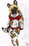 anthro belly big_belly breasts clothed clothing female hair lingerie pregnant pregnant_anthro pregnant_female solo geckoguy123456789 spottedchai chai_(spottedchai) african_wild_dog canid canine mammal 5:8 hi_res