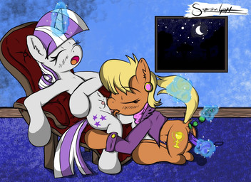2013 adultery anal anal_beads anal_insertion anal_penetration blonde_hair chair clothing cunnilingus cutie_mark dildo duo ear_piercing english_text equine eyes_closed female feral friendship_is_magic hair horn horse insertion inside lesbian magic mammal moon ms_harshwhinny_(mlp) my_little_pony night oral oral_sex penetration piercing pony pussy sex sex_toy sitting superstar4071 teats text twilight_velvet_(mlp) two_tone_hair unicorn vaginal vaginal_insertion vaginal_penetration
Rating: Explicit
Score: 6
User: Falord
Date: July 24, 2013