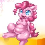 anthro belly blue_eyes breasts eyelashes female fur genitals navel nipples open_mouth overweight overweight_anthro overweight_female pink_body pink_fur pussy semi-anthro simple_background solo tongue white_background box_xod friendship_is_magic hasbro my_little_pony pinkie_pie_(mlp) earth_pony equid equine horse mammal pony 1:1 2015 low_res