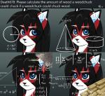 2017 android anthro ara_(fluff-kevlar) ask_blog black_body black_fur black_hair blue_eyes conditional_dnp confusion cybernetics cyborg digital_media_(artwork) domestic_cat english_text felid feline felis female fluff-kevlar frustrated fur ground_squirrel groundhog hair humor machine mammal marmot math math_lady meme multicolored_body multicolored_fur reaction_image red_body red_fur robot rodent sciurid solo text two_tone_body two_tone_fur white_body white_fur wood