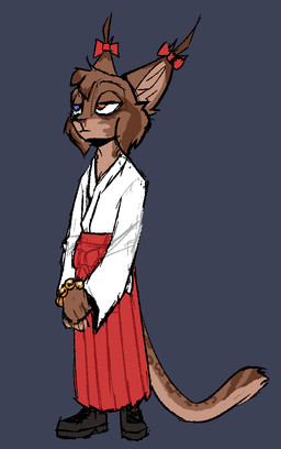 ambiguous_gender anthro biped blue_eyes brown_tail cheek_tuft clothed clothed_ambiguous clothed_anthro clothing ear_tuft facial_tuft footwear fully_clothed fully_clothed_ambiguous fully_clothed_anthro heterochromia orange_eyes red_bow_ribbon shoes simple_background standing tail tuft theblueberrycarrots marc_(theblueberrycarrots) felid feline lynx mammal digital_drawing_(artwork) digital_media_(artwork) male_(lore)