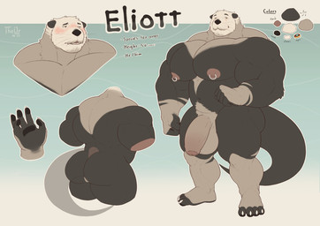 4_toes 5_fingers anthro areola balls barazoku biceps big_balls big_butt big_muscles big_pecs big_penis biped black_nose blue_background blush blush_lines butt claws closed_smile color_swatch deltoids eyebrows feet finger_claws fingerless_(marking) fingerless_gloves_(marking) fingerpads fingers flaccid foreskin fur genitals glans gloves_(marking) gradient_background grey_body grey_ears grey_eyebrows grey_fur huge_balls huge_muscles huge_pecs huge_penis humanoid_feet humanoid_genitalia humanoid_hands humanoid_penis hyper hyper_muscles imperial_unit looking_aside looking_at_viewer male male_anthro markings measurements mouth_closed multicolored_body multicolored_fur muscular muscular_anthro muscular_male navel nipple_piercing nipple_ring nipples nude nude_anthro nude_male number open_mouth pawpads pecs penis piercing pink_areola pink_glans pink_nipples plantigrade pronouns ring_piercing simple_background smile smiling_at_viewer solo standing stated_height stated_species tail teeth text three-quarter_view toe_claws toeless_(marking) toes trapezius triceps vein veiny_penis whiskers white_background white_body white_claws white_finger_claws white_fur white_toe_claws yellow_eyes theor eliott_(theor) mammal mustelid otter sea_otter 2025 character_name dated digital_drawing_(artwork) digital_media_(artwork) english_text flat_colors hi_res model_sheet signature