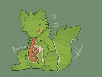 autofellatio balls big_tail blush bodily_fluids cheek_tuft cum cum_on_self ejaculation erection eyes_closed facial_tuft feral fluffy fluffy_tail fur fuzzy genital_fluids genitals green_background green_body green_fur head_tuft leg_tuft long_tongue male masturbation neck_tuft oral oral_masturbation penile penile_masturbation penis red_penis simple_background sitting small_balls solo sweat sweatdrop tail tongue tongue_around_penis tongue_out tuft dog_phenomenon rain_world videocult saint_(rain_world) mammal slugcat