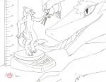 2014 epicwang extreme_size_difference forceps fumei lag_(character) male medical_instrument micro monochrome ruler scientific_instrument sergal size_difference surgical_instrument tail tongue tongue_out tweezers