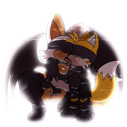 2_tails anthro blindfold bodily_fluids breasts cleavage clothed clothing cosplay crouching duo female french_kissing genital_fluids grope kissing male male/female multi_tail saliva static tail vaginal_fluids wings hyoumaru nier_automata platinumgames sega sonic_the_hedgehog_(series) miles_prower rouge_the_bat yorha_2b yorha_9s bat canid canine fox mammal 1:1 2022