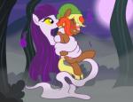 blonde_hair blush clothing duo female feral full_moon hair hat headgear headwear licking long_hair long_tongue male male/female moon night ponification purple_hair submissive submissive_male tongue tongue_out badumsquish friendship_is_magic hasbro my_little_pony fan_character ghina_(oc) quarter_hearts_(mlp) hi_res