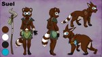 4_fingers anthro biped blue_eyes brown_body brown_fur claws color_swatch countershade_fur countershade_torso countershading feral fingers fur male paws quadruped solo tail weapon young young_anthro young_male lichfang suel mammal 2024 absurd_res hi_res model_sheet