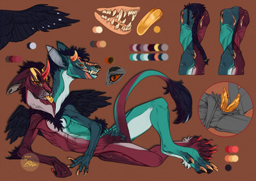 2_heads anthro arm_tuft black_body black_feathers black_hair black_wings blep blue_body color_swatch crotch_tuft cutaway ear_piercing ears_back elbow_tuft erection facial_piercing fangs feathered_wings feathers featureless_crotch genital_piercing genitals glistening glistening_eyes hair horn industrial_piercing male multi_head narrowed_eyes nose_piercing nose_ring nude orange_eyes penis penis_piercing piercing pivoted_ears red_body red_horn ring_piercing septum_piercing septum_ring short_hair simple_background solo spread_legs spreading tail tail_tuft teeth tongue tongue_out tuft wings yellow_penis yellow_tongue riorix species_request 2017 dated full-length_portrait portrait signature