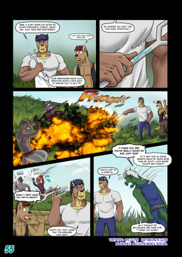 2_horns anthro blue_hair boots bottomwear bowing brown_body brown_hair burning clothed clothing covering covering_face dialogue elemental_manipulation fire fire_manipulation five_frame_image footwear green_body grey_body group hair holding_object holding_staff horn magic male muscular page_number pants running_away scared shirt shoes staff tail text thanking tight_clothing tight_shirt tight_topwear topwear vest white_clothing white_hair white_shirt white_topwear vju79 mythology bob_(vju79) cobby_(vju79) zudrec_(vju79) canid canine canis cougar dragon felid feline mammal mythological_creature mythological_scalie scalie wingless_dragon wolf comic english_text hi_res multiple_scenes url