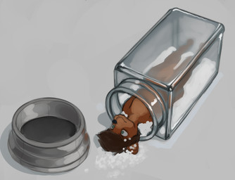 anthro food food_fetish food_play grumpy humor male pun salt simple_background solo visual_pun marsminer keith_(marsminer) mammal mustelid otter