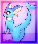 anthro anus bodily_fluids butt female genitals presenting presenting_hindquarters pussy rear_view solo sweat wet grossdice nintendo pokemon eeveelution generation_1_pokemon pokemon_(species) vaporeon absurd_res hi_res