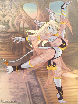accessory anklet anthro areola athletic athletic_anthro athletic_female big_breasts big_ears black_bottomwear black_clothing black_footwear blonde_hair blurred_background bottomwear bow_ribbon bracelet breasts clothed clothing colored_nails dancer_outfit dancing eyelashes female footwear fur furgonomics grey_body grey_fur hair hair_over_eye inner_ear_fluff jewelry long_hair long_nails looking_at_viewer midriff nails navel nipples on_one_leg orange_bow pink_areola pink_clothing pink_nails pink_nipples pose raised_arm ribbons solo standing tail tail_accessory tail_bow tail_ribbon thick_thighs translucent translucent_clothing tuft white_eyelashes wide_hips kromaticatrocity final_fantasy final_fantasy_ix square_enix freya_crescent burmecian mammal rodent 2025 3:4 absurd_res full-length_portrait hi_res portrait signature