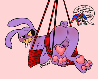 anthro bdsm bodily_fluids bondage bound drooling female fur male male/female pawpads purple_body purple_fur restraints rope rope_bondage saliva solo criminalsmelt glitch_productions the_amazing_digital_circus jax_(tadc) pomni_(tadc) animal_humanoid humanoid lagomorph lagomorph_humanoid leporid leporid_humanoid mammal mammal_humanoid rabbit rabbit_humanoid absurd_res hi_res