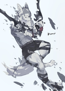 4_toes 5_fingers anthro belt_buckle biped black_bottomwear black_clothing black_markings black_shorts bottomwear buckle clothed clothed_anthro clothed_male clothing digitigrade dual_wielding feet fingers front_view grey_background grey_body holding_melee_weapon holding_object holding_weapon leg_markings looking_aside male markings melee_weapon mouth_closed pose shorts shorts_only simple_background snout tail text toes topless topless_anthro topless_male weapon white_sclera kuromonsart felid mammal 2023 absurd_res artist_name colored dated digital_drawing_(artwork) digital_media_(artwork) english_text full-length_portrait hi_res portrait sketch