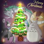 female group holidays magic_user male red_bow witch reezeyduzlt christmas ghibli kiki's_delivery_service my_neighbor_totoro mythology spirited_away calcifer catbus haku_(spirited_away) jiji_(kds) kiki_(kds) no-face totoro domestic_cat dragon felid feline felis human mammal mythological_creature mythological_scalie scalie spirit absurd_res hi_res