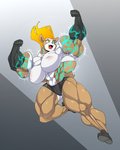 anthro breasts female muscular muscular_anthro muscular_female solo ramudey canid canine canis domestic_dog mammal 4:5