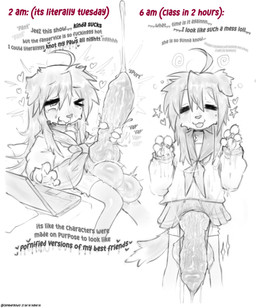 animal_genitalia animal_penis anthro balls big_balls big_penis bodily_fluids bottomwear canine_genitalia canine_penis claws clothed clothing computer crossdressing cum cumshot dirty_talk ejaculation electronics erection eyes_closed genital_fluids genitals gooning gynomorph hair heart_symbol huge_balls huge_penis intersex knot knotted_penis laptop legwear long_hair looking_pleasured masturbation one_eye_closed orgasm orgasm_face penis simple_background skirt small_but_hung solo standing sweat tail tears tears_of_pleasure text thigh_highs vein veiny_penis white_background sagaris_uwu lucky_star konata_izumi canid canine canis domestic_dog mammal absurd_res english_text greyscale hi_res monochrome sketch