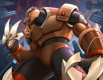 anthro armor biped blade bladed_weapon brown_body claws fingers gnasher_wolvrend_(thatredhusky) hand_lick looking_at_viewer machine male melee_weapon open_mouth smile solo teeth tongue tongue_out weapon growingdragon nairim rollwulf capcom mega_man_(series) mega_man_x_(series) fan_character android animal_humanoid gulonine humanoid mammal mammal_humanoid maverick_(mega_man) mustelid mustelid_humanoid musteline musteline_humanoid robot wolverine wolverine_humanoid absurd_res digital_media_(artwork) hi_res