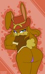 anthro big_breasts big_butt breasts brown_body butt clothing female hat headgear headwear leather leather_clothing solo wide_hips champchidi snailbail22 archie_comics sega sonic_the_hedgehog_(archie) sonic_the_hedgehog_(comics) sonic_the_hedgehog_(series) bunnie_rabbot southern_belle lagomorph leporid mammal rabbit hi_res