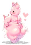 anthro big_butt butt female heart_symbol long_nipples looking_at_viewer nipples overweight overweight_female pointy_nipples rear_view solo oseron domestic_pig mammal suid suine sus_(pig) hi_res