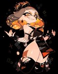 black_background clothing female fingerless_gloves fishnet_clothing gloves grin handwear legwear not_furry pseudo_hair pupils simple_background smile solo tentacle_hair tentacles thigh_highs torn_clothing torn_legwear unusual_pupils usa37107692 nintendo splatoon pearl_(splatoon) cephalopod humanoid inkling marine mollusk hi_res