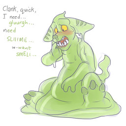 bared_teeth blush corruption dialogue feet foot_focus goo_transformation male melting slime species_transformation teeth text transformation blueballs insomniac_games ratchet_and_clank sony_corporation sony_interactive_entertainment ratchet_(ratchet_and_clank) alien amoeboid_(ratchet_and_clank) goo_creature lombax mammal 1:1 hi_res