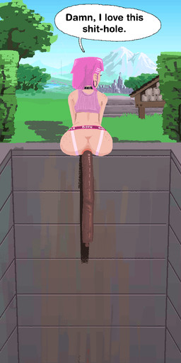 anthro biped excessive_feces feces feces_pile female feral group hyper hyper_feces male pooping quadruped semi_public freakette human humanoid mammal animated hi_res
