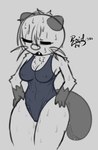 anthro breasts clothing female nipple_outline one-piece_swimsuit solo swimwear wet wet_clothing roidrodger nintendo pokemon dewott generation_5_pokemon mammal mustelid otter pokemon_(species) digital_media_(artwork) sketch