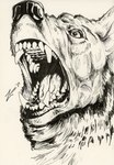 ambiguous_form ambiguous_gender angry anthro black_nose bodily_fluids close-up fangs feral front_view fur gaping_mouth lips male mouth_shot open_mouth palate saliva sharp_teeth simple_background snarling snout solo teeth tongue white_background zaverose mythology canid canine canis mammal mythological_canine mythological_creature wolf absurd_res black_and_white bust_portrait greyscale headshot_portrait hi_res line_art monochrome pen_(artwork) portrait signature sketch traditional_media_(artwork)