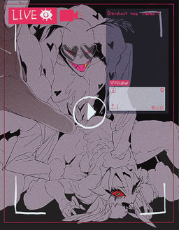 ambiguous_penetration anthro anthro_on_anthro beak blush bodily_fluids breasts clothed clothing doggystyle duo eyewear fangs feathers female female_penetrated from_behind_position glasses heart_eyes heart_symbol interspecies looking_at_viewer looking_pleasured male male/female male_penetrating male_penetrating_female mature_female mature_male multi_arm multi_limb open_mouth open_smile partially_clothed penetration pink_eyes questionable_consent recording red_eyes saliva sex simple_background smile tape teeth thick_thighs wide_hips o3t hazbin_hotel hellaverse helluva_boss stella_(helluva_boss) valentino_(hazbin_hotel) arthropod avian demon insect lepidopteran moth hi_res