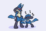 3_fingers 3_toes ambiguous_gender anthro blue_body blue_fur duo eyes_closed feet fight fingers fur punch red_eyes simple_background size_difference text toes young advos nintendo pokemon standing_here_meme canid canine generation_4_pokemon lucario mammal pokemon_(species) riolu 3:2 artist_name digital_media_(artwork) hi_res watermark