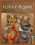ancient ancient_rome anthro bracelet canid canine canis cheetah clothed clothing countershading coyote crown dress duo ear_piercing ear_ring eye_contact felid feline female flower fur furry_rome headgear hi_res inner_ear_fluff jewelry julia_(vestina) looking_at_another male male/female mammal necklace piercing plant poppy_(disambiguation) ring ring_piercing roman roman_empire rome servius_(vestina) shirt smile text tiara topwear tuft tunic url vestina yellow_body yellow_fur