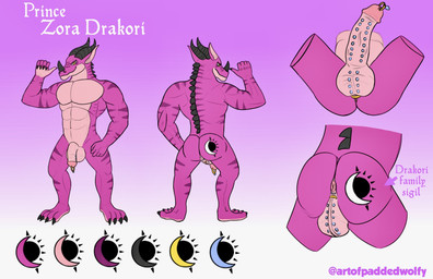 3_horns 4_toes 5_fingers abs abstract_background accessory anthro anus back_muscles back_spikes back_spines backsack ball_accessory ball_jewelry balls balls_focus big_balls big_genitalia big_penis black_claws black_finger_claws black_horn black_spikes black_spines black_tattoo black_toe_claws butt butt_focus butt_shot butt_tattoo circumcised claws color_scheme color_swatch countershade_balls countershade_body countershade_face countershade_feet countershade_genitalia countershade_hands countershade_penis countershade_perineum countershade_scales countershade_torso countershading curved_horn diamond_(gem) dragon_ears eyebrow_ridge facial_horn facial_markings feet finger_claws fingers frenum_ladder frenum_piercing front_view gem genital_focus genital_jewelry genital_piercing genitals glans glans_piercing gold_piercing gradient_background guiche_piercing hafada_piercing half-erect head_horn head_markings horn humanoid_feet humanoid_genitalia humanoid_hands humanoid_penis jewelry ladder_piercing long_ears male markings moon_symbol moon_tattoo multi_horn multicolored_body multicolored_ears multicolored_face multicolored_feet multicolored_hands multicolored_jewelry multicolored_neck multicolored_scales multicolored_tattoo multicolored_torso multiple_angles muscular muscular_anthro muscular_arms muscular_butt muscular_legs muscular_male navel neck_spikes neck_spines non-mammal_balls non-mammal_navel nose_horn nude nude_anthro nude_male pecs penis penis_accessory penis_focus penis_jewelry penis_piercing perineum piercing pink_anus pink_arms pink_background pink_balls pink_body pink_butt pink_chest pink_countershading pink_ears pink_face pink_feet pink_glans pink_hands pink_inner_ear pink_legs pink_markings pink_neck pink_penis pink_perineum pink_scales pink_snout pink_stomach pink_stripes pink_text pink_torso plantigrade pointy_ears presenting presenting_balls presenting_genitalia presenting_hindquarters presenting_penis prince prince_albert_piercing puffy_anus rear_view ridged_horn royalty scales scrotum_ladder scrotum_piercing short_horn simple_background small_horn solo spikes spikes_(anatomy) spines spread_legs spreading striped_arms striped_back striped_body striped_face striped_legs striped_markings striped_neck striped_scales striped_shoulders striped_thighs striped_torso stripes sun_symbol sun_tattoo symbol tattoo text thick_neck toe_claws toes two_tone_body two_tone_chest two_tone_ears two_tone_face two_tone_feet two_tone_hands two_tone_neck two_tone_stomach two_tone_tattoo two_tone_torso vein veiny_penis ventral_scales wavy_horn white_background white_tattoo white_text yellow_eyes paddedwolfy mythology zora_drakori dragon mythological_creature mythological_scalie reptile scalie artist_name character_name colored digital_drawing_(artwork) digital_media_(artwork) hi_res model_sheet