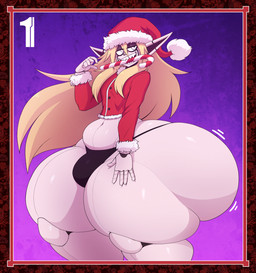 bedroom_eyes big_bulge big_butt blonde_hair bottom_heavy bulge butt candy candy_cane christmas_clothing christmas_headwear clothing dessert femboy food hair hand_on_leg hand_on_thigh hat headgear headwear holidays huge_butt huge_hips huge_thighs humanoid_pointy_ears hyper hyper_butt hyper_hips hyper_thighs long_hair machine male midriff narrowed_eyes navel pointy_ears santa_coat santa_hat seductive sharp_teeth slightly_chubby solo teeth thick_thighs wide_hips thorstone christmas android humanoid robot robot_humanoid hi_res