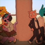 aged_down anthro bottomwear clothed clothing female furgonomics group looking_back male school school_uniform skirt tail tail_through_skirt uniform walking crescendeon undertale undertale_(series) bratty_(undertale) burgerpants catty_(undertale) nicecream_man alligator alligatorid crocodilian domestic_cat felid feline felis lagomorph leporid mammal rabbit reptile scalie 1:1 2022 hi_res