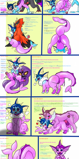 ambiguous_form ambiguous_gender amorphous angry animal_genitalia animal_penis anthro anthro_on_feral areola ass_up balls beak bestiality big_breasts big_butt biped black_body black_fur black_highlights black_markings black_nose blue_body blue_border blue_eyes blue_face blue_hair blue_markings blush bodily_fluids border bottomwear breasts breath butt choker claws clothed clothed_female clothed_humanoid clothing collar color_coded color_coded_text countershade_crotch countershade_genitalia countershade_vulva countershading denim denim_bottomwear denim_clothing denim_shorts digitigrade dorsal_frill ear_frill ear_piercing electronics erection exclamation_point eye_contact fangs female female/ambiguous female/female female_feral female_humanoid feral feral_on_feral feral_to_human feral_to_humanoid footwear frill_(anatomy) front_view fully_clothed fully_clothed_female fully_clothed_humanoid fur genitals glistening glistening_body glistening_butt glistening_tail goo_drip goo_transformation green_eyes group hair half-closed_eyes hand_behind_head hand_on_hip handpaw hands_between_legs head_crest head_frill headgear headphones headset heart_(marking) highlights_(coloring) jewelry leg_markings looking_at_another looking_at_partner looking_at_viewer looking_back_at_self looking_down looking_down_at_self looking_pleasured lying male male/female male_feral markings mid_transformation motion_lines narrowed_eyes navel neck_frill necklace nipples nude on_back on_front on_ground one_eye_closed open_mouth open_smile orange_body overalls pawpads paws penetration penis piercing pink_pawpads pokeball pokeball_collar pokemon_speak presenting presenting_hindquarters puddle purple_areola purple_body purple_countershading purple_frill purple_hair purple_markings purple_nipples purple_vulva quadruped raised_tail rear_view red_eyes selfcest semi-anthro sex shadow shirt shoes shorts side_view simple_background sitting sitting_on_another sitting_on_ground smile snake_hood socks_(marking) solo species_transformation spirals spread_legs spreading square_crossover standing surprised sweat tail tail_fetish tail_frill tail_in_vagina tail_insertion tail_motion tail_play teeth text thick_thighs three-quarter_view tongue tongue_out topwear transformation translucent_text tribadism twinning vaginal vaginal_penetration vulva wide_crotch yellow_markings pomiart nintendo pokemon max_(pomiart) mike_(pomiart) arbok avian canid eeveelution generation_1_pokemon generation_5_pokemon generation_6_pokemon goo_creature human humanoid mammal pokemon_(species) pokemon_humanoid scalie talonflame vaporeon zoroark 2024 absurd_res artist_name colored comic english_text hi_res long_image multiple_images multiple_scenes tall_image
