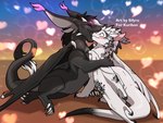 blush claws duo feral heart_symbol horn kissing nom pawpads tail wings blitzdrachin conditional_dnp mythology shira_(shiraseskai) tirol_(kuribon) dragon mythological_creature mythological_scalie scalie 2022