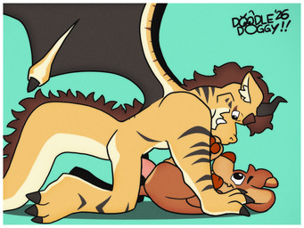 border duo from_front_position lying male male/male missionary_position nude nude_anthro nude_male on_back sex size_difference toony white_border doodledoggy mythology doodle_(doodledoggy) canid canine canis domestic_dog dragon mammal mythological_creature mythological_scalie scalie hi_res