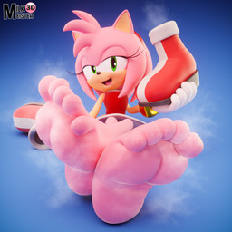 5_toes anthro barefoot bodily_fluids boots_removed clothing feet female foot_fetish foot_focus footwear green_eyes holding_clothing holding_footwear holding_object holding_shoes musk musky_feet open_mouth pink_body shoes shoes_removed soles solo sweat sweaty_feet toes milkmeister3d sega sonic_the_hedgehog_(series) amy_rose eulipotyphlan hedgehog mammal 1:1 3d_(artwork) absurd_res digital_media_(artwork) hi_res