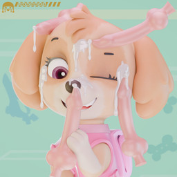 animal_genitalia animal_penis backpack bodily_fluids canine_genitalia canine_penis clothing collar cum cum_bath cum_drip cum_in_mouth cum_inside cum_on_face cum_on_penis cumshot disembodied_penis dripping ejaculation female feral fur genital_fluids genitals inside looking_down magenta_eyes multicolored_body one_eye_closed penis pink_clothing smile solo tan_body tan_fur two_tone_body white_body white_fur young young_feral unknowndata paw_patrol skye_(paw_patrol) bird_dog canid canine canis cocker_spaniel domestic_dog hunting_dog mammal spaniel 1:1 3d_(artwork) absurd_res digital_media_(artwork) hi_res