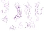 anthro feral fusion pokemon_fusion solo tail hatiimiga nintendo pokemon lunamew generation_1_pokemon generation_5_pokemon legendary_pokemon mew_(pokemon) mewtwo pokemon_(species) purrloin 3:2 digital_media_(artwork) sketch