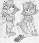 bottomwear clothed clothing female gloves handwear panties shirt skirt solo standing topwear underwear fluffy_(artist) disney the_buzz_on_maggie maggie_pesky monochrome