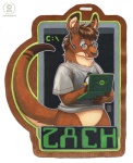 anthro blue_eyes clothing console electronics fur geek hair headgear headphones headset male netbook solo tail zach_gregoire kacey kangaroo macropod mammal marsupial 2011 character_badge_(artwork)